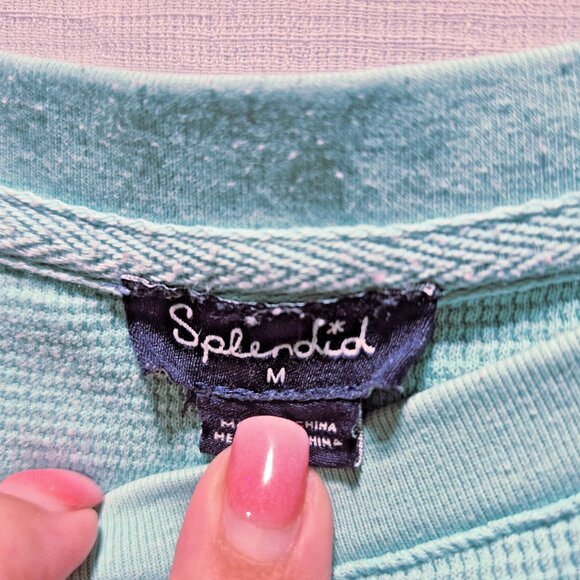 Splendid Dip Dye Ombre Waffle Knit Pullover Sweater Size Medium Soft Top - Picture 4 of 9